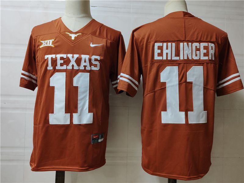 Men Texas Longhorns #11 Ehlinger Yellow Nike 2025 NCAA Jersey->ncaa teams->NCAA Jersey